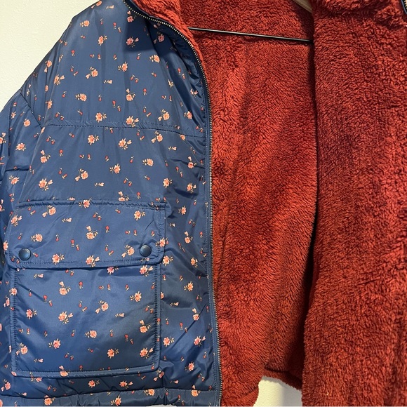 American Eagle Outfitters AEO reversible floral print jacket Sherpa Large - Picture 5 of 7